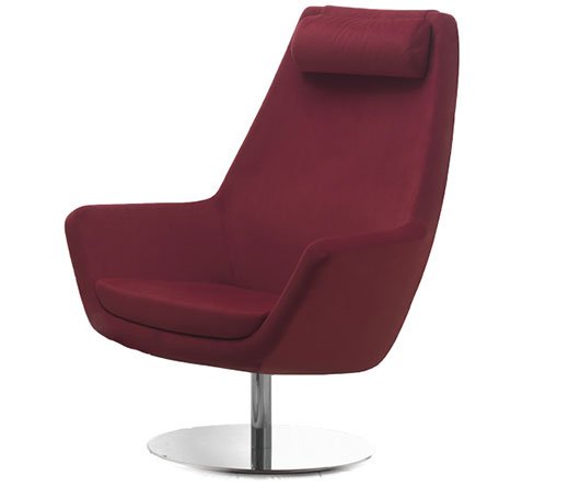 Busetto P281D Modern lounge armchair with metal swivel base, available chromed or black colour 1