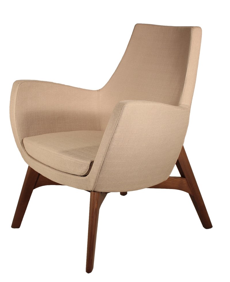 Busetto P282L Modern lounge armchair with ash wood base, available in a choice of finishes 1