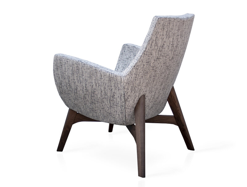 Busetto P282L Modern lounge armchair with ash wood base, available in a choice of finishes 2