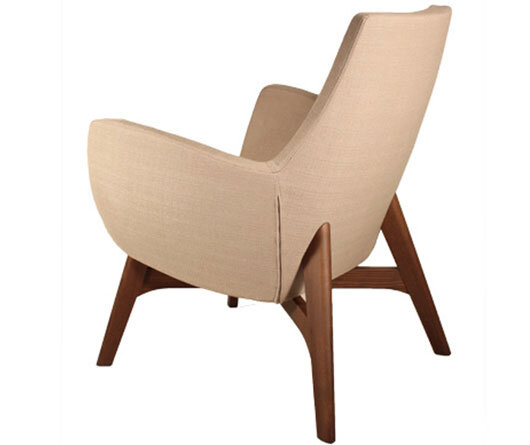 Busetto P282L Modern lounge armchair with ash wood base, available in a choice of finishes 3
