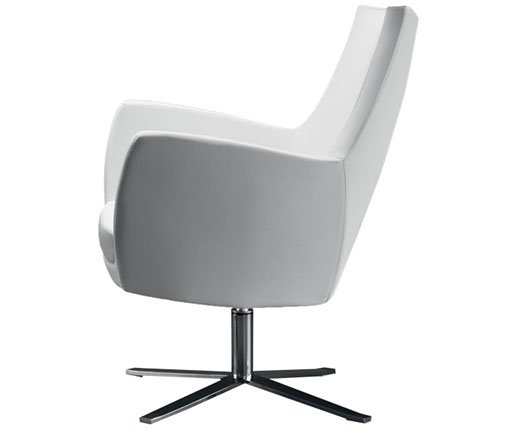 Busetto P282 Modern lounge armchair with metal swivel base, available chromed or black colour 1