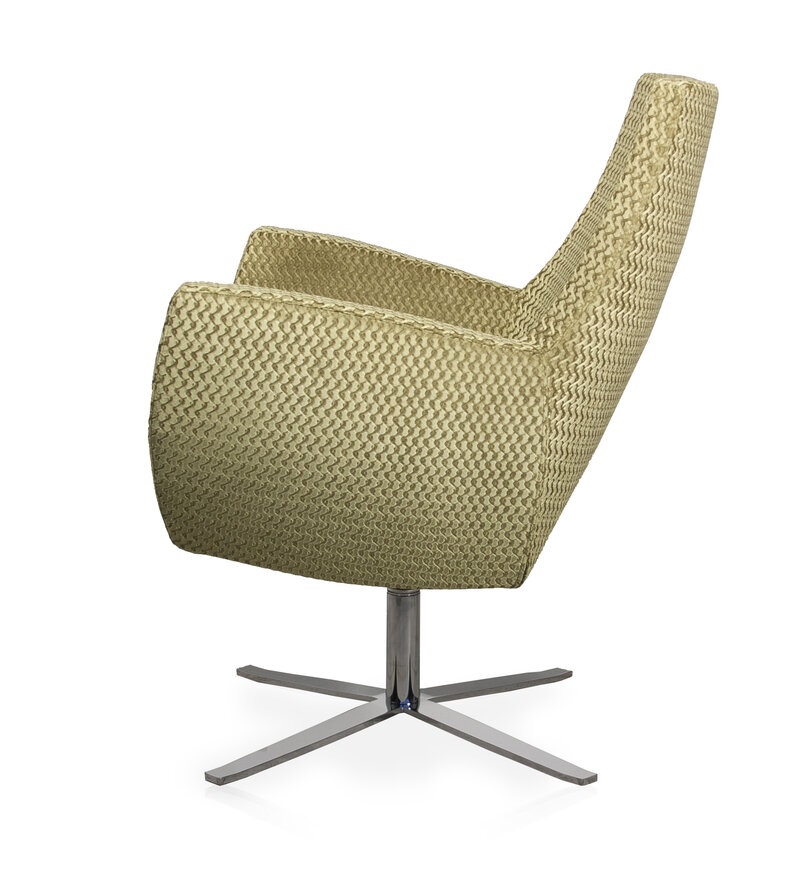 Busetto P282 Modern lounge armchair with metal swivel base, available chromed or black colour 2