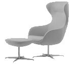 Busetto P284R Modern lounge armchair with metal swivel base, available chromed or black colour 2
