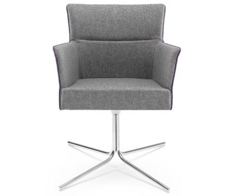 Busetto P062F Modern armchair with metal swivel base, available chromed or black colour 1