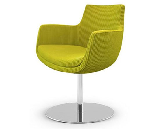 Busetto P265D Modern armchair with metal swivel base, available chromed or black colour 1