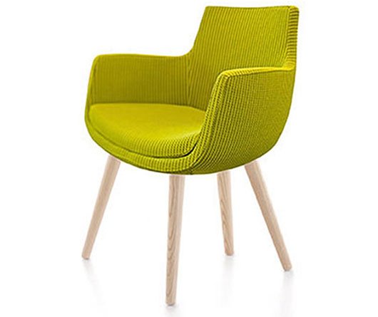 Busetto P265 Modern armchair with ash wood legs, available in a choice of finishes 1