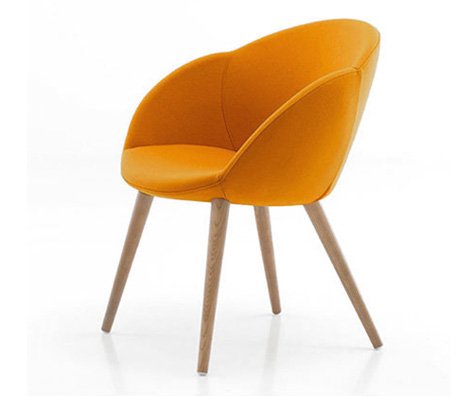 Busetto P271 Modern armchair with ash wood legs, available in a choice of finishes 1