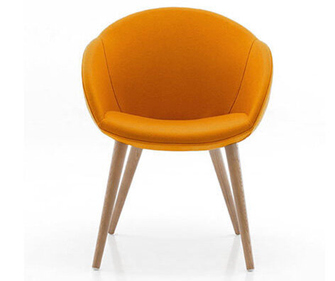 Busetto P271 Modern armchair with ash wood legs, available in a choice of finishes 2
