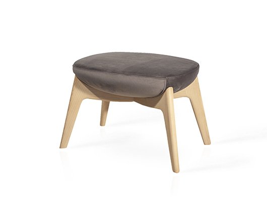 Busetto P284S Modern pouf with withash wood base, available in a choice of finishes 1
