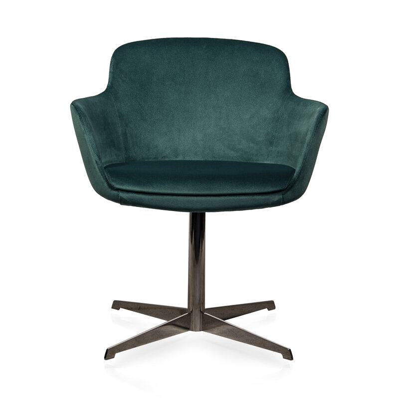 Busetto P259R Modern armchair with metal swivel base, available chromed or black colour 2