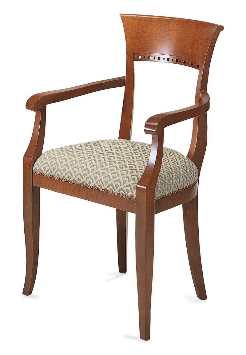 Busetto S605A Classical chair  with armrest in solid beech wood, available in a choice of finishes 1