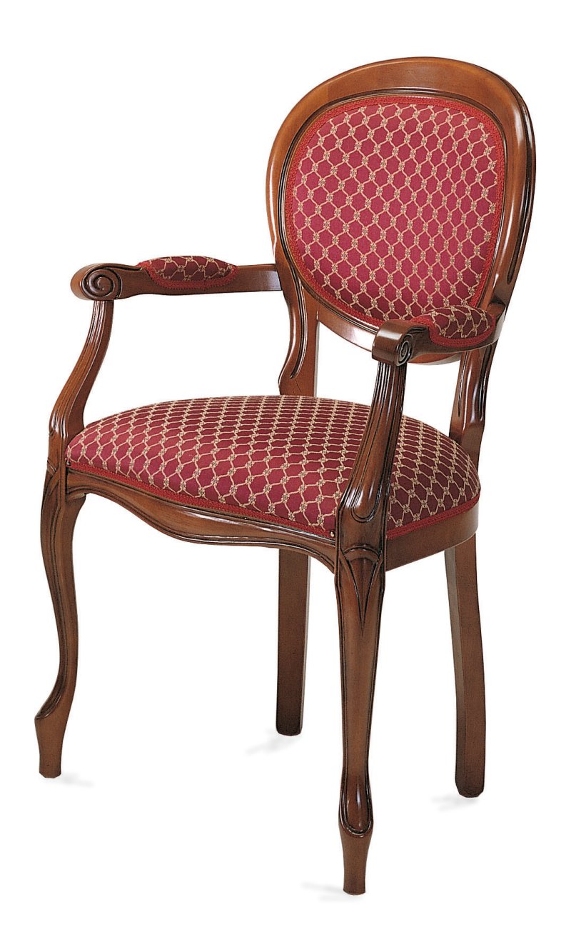 Busetto S671A Classical chair  with armrest in solid beech wood, available in a choice of finishes 1