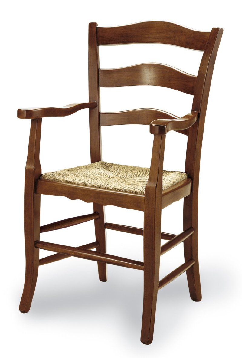 Busetto S957A Country style chair with armrest made in solid beech or ash wood, available in a choice of finishes 1