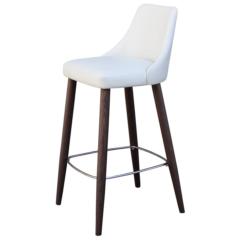 Busetto S025S Modern barstool with solid beech or ash wood legs 1