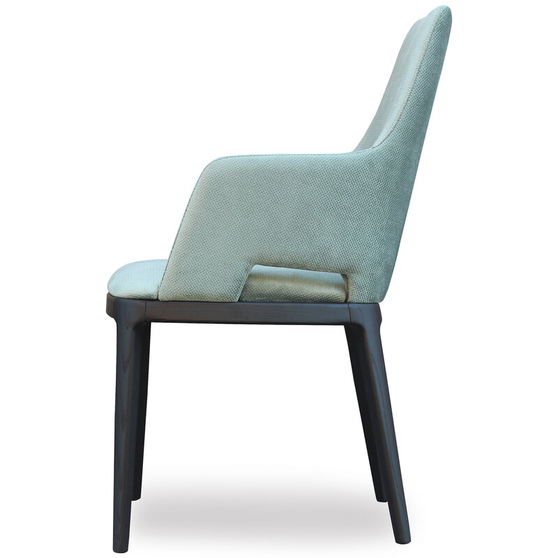 Busetto S035A Modern armchair with solid beech or ash wood legs 2