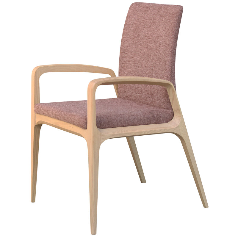 Busetto S047A Modern armchair with solid beech or ash wood legs 1