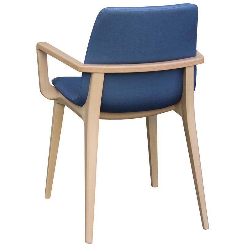 Busetto S061AP Modern chair with armrest in solid beech or ash legs 3