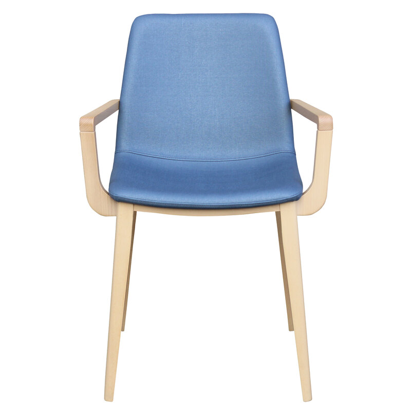 Busetto S061AP Modern chair with armrest in solid beech or ash legs 4