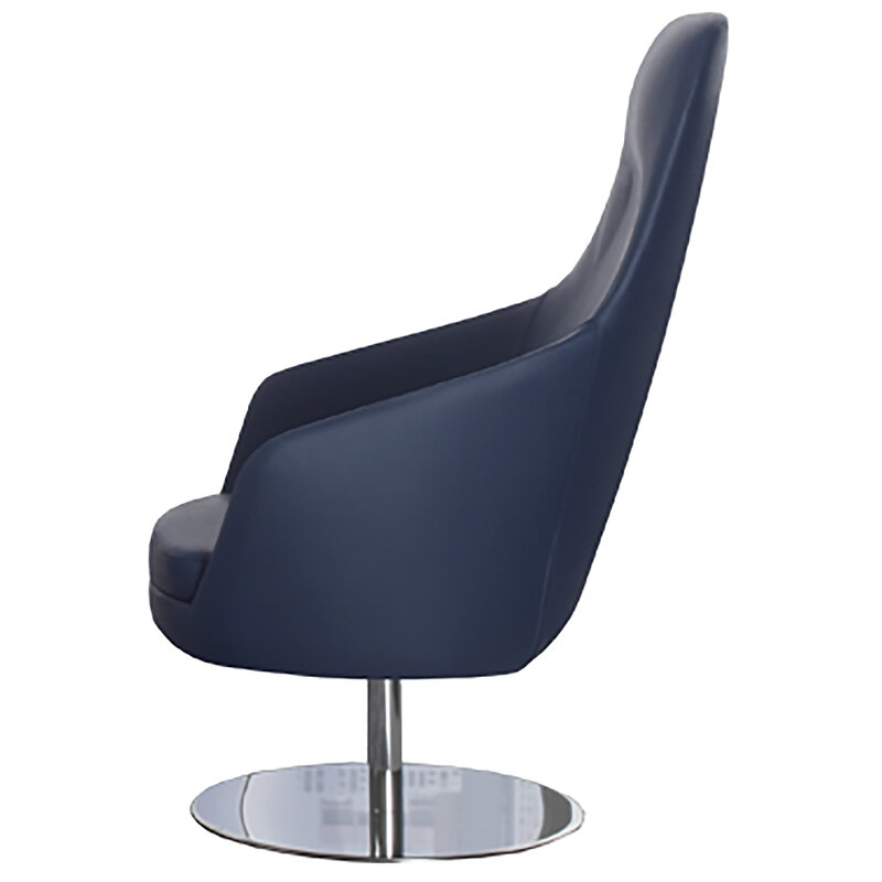 Busetto P280D Poltrona dallo stile moderno con basamento girevole in metallo, disponibile cromato o nero 2