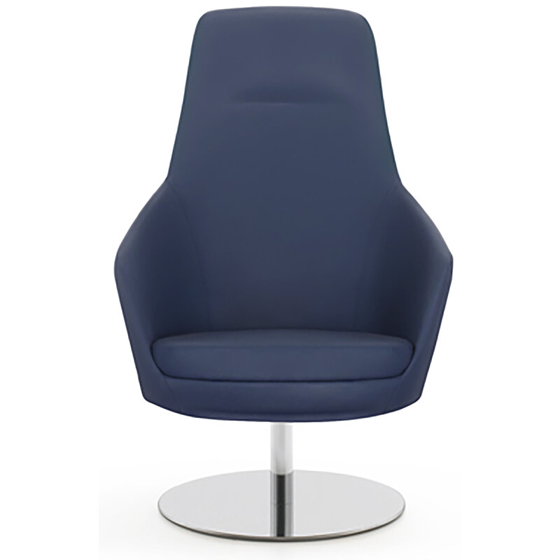 Busetto P280D Poltrona dallo stile moderno con basamento girevole in metallo, disponibile cromato o nero 3
