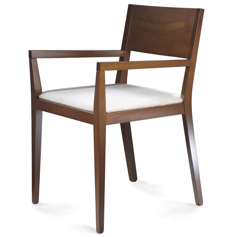 Busetto S103PA <p><strong>ATTENTION: MODEL AVAILABLE FOR MOQ 50 PIECES.</strong> Modern chair with armrest made in solid beech or ash wood, available in a choice of finishes 1
