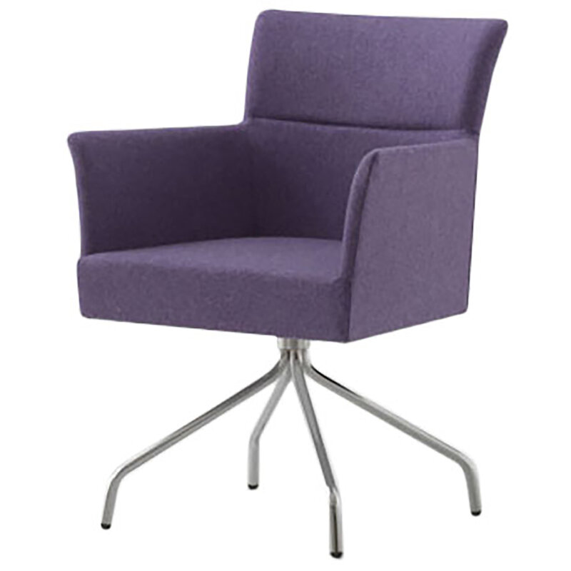 Busetto P062P Poltroncina moderna con basamento in metallo  girevole , disponibile cromato o nero 1
