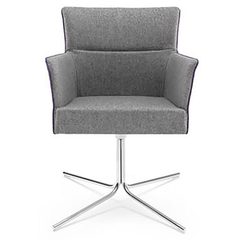 Busetto P062F Poltroncina moderna con basamento in metallo  girevole , disponibile cromato o nero 1