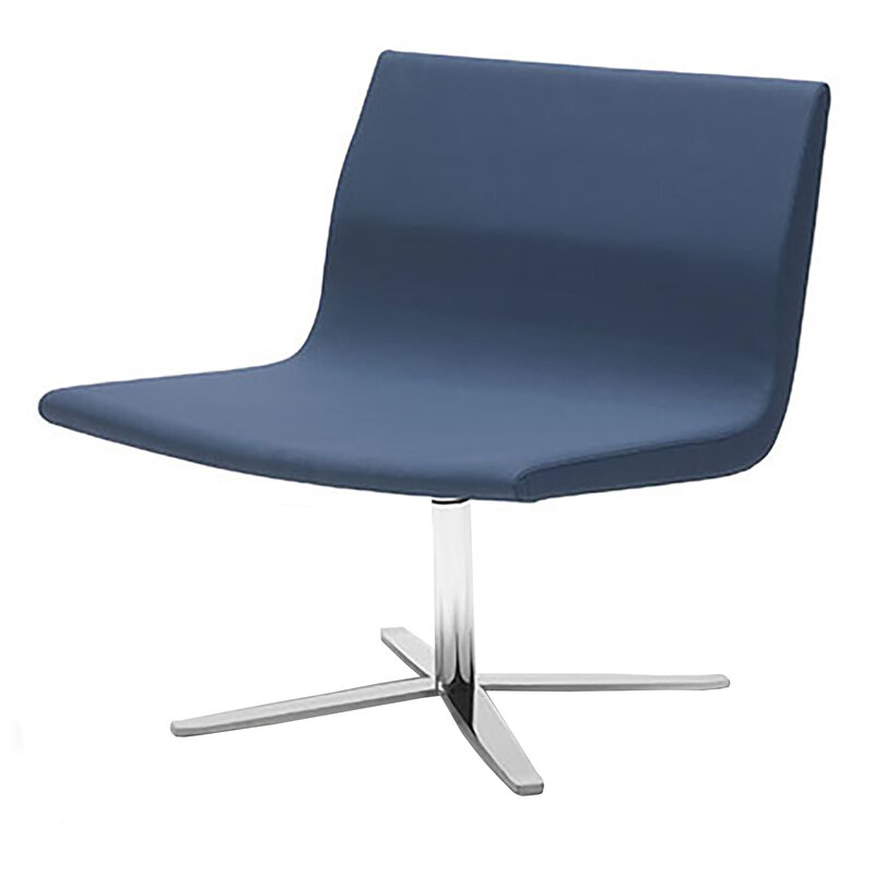 Busetto P204 Poltrona moderna con basamento in metallo  girevole, disponibile cromato o nero 1