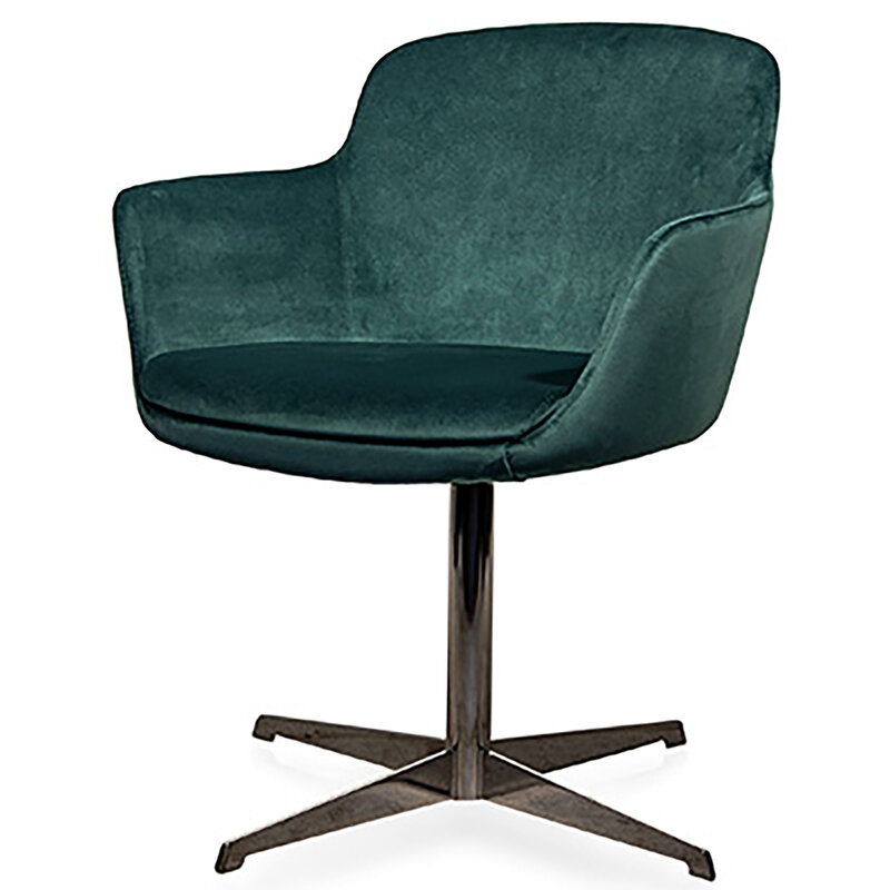 Busetto P259R Poltroncina moderna con base in metallo girevole disponibile in versione cromata o verniciata nera 1