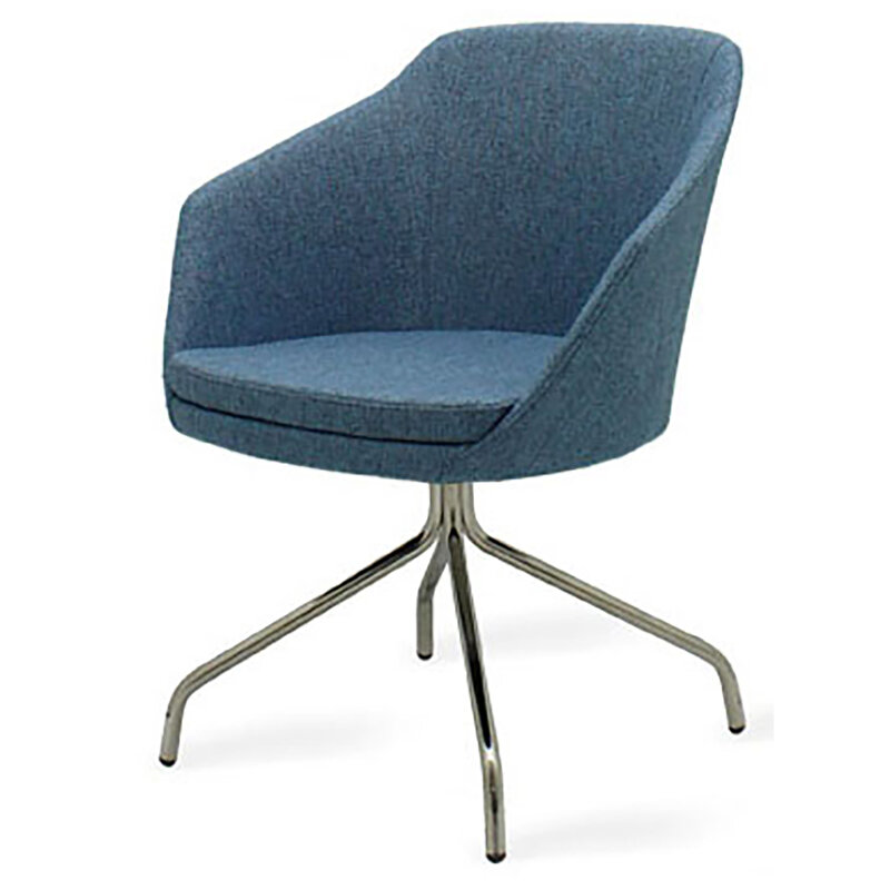 Busetto P262P Modern armchair with metal fix base, available chromed or black colour 1