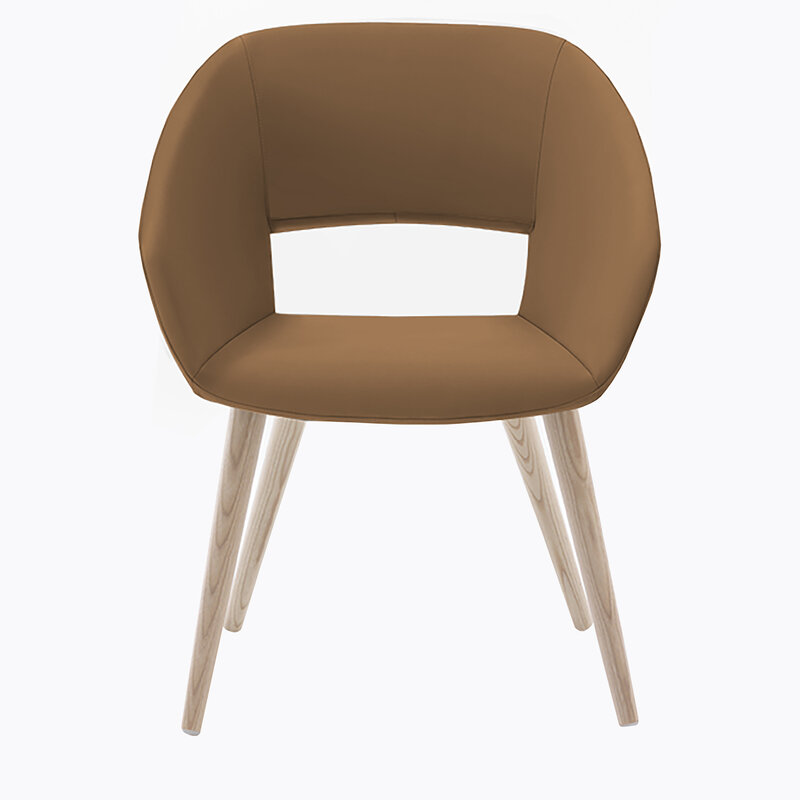 Busetto P263O Poltroncina moderna con braccioli in massello di frassino, verniciatura personalizzabile in tinte da campionario 1