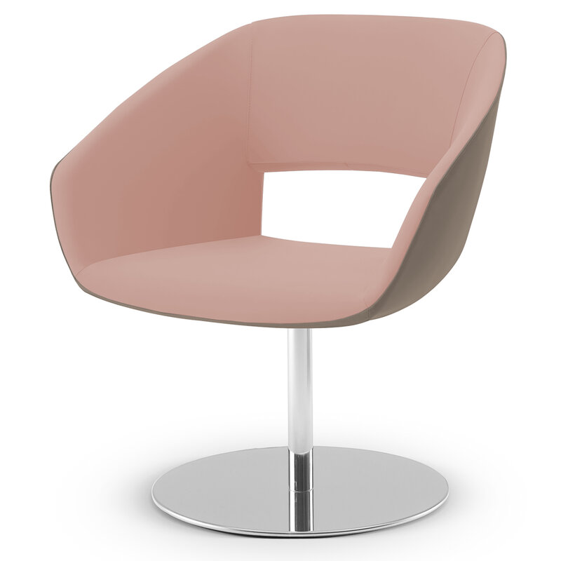Busetto P263OD Poltroncina moderna con basamento in metallo  girevole , disponibile cromato o nero 1