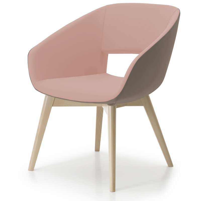 Busetto P263OL Poltroncina moderna in massello di faggio, verniciatura personalizzabile in tinte da campionario 1