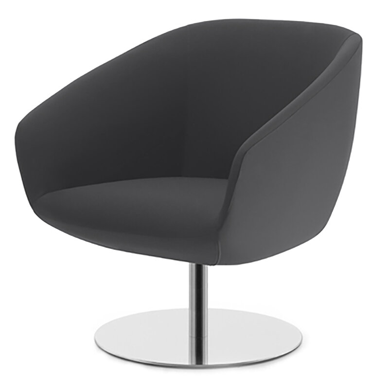 Busetto P263QD Poltrona moderna con basamento in metallo  girevole, disponibile cromato o nero 2