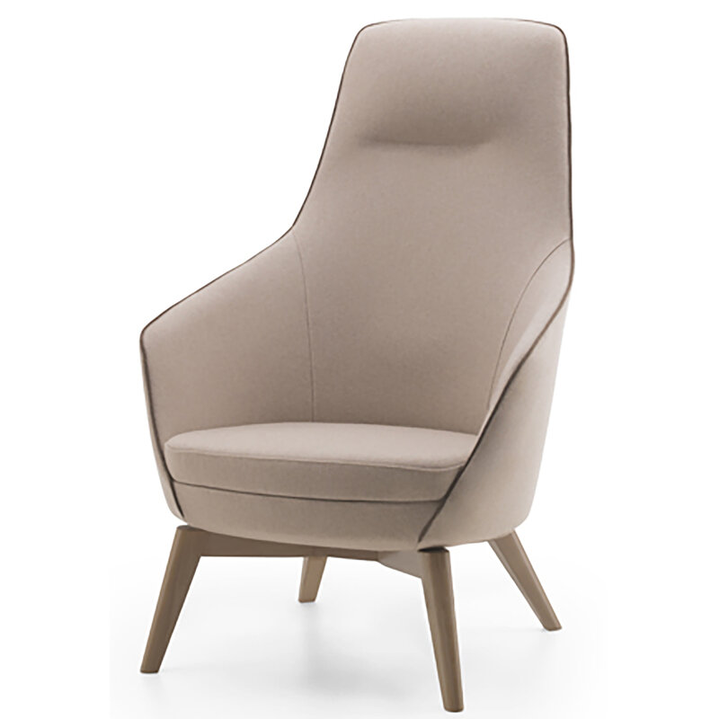 Busetto P280C Poltrona dallo stile moderno con basamento in massello di faggio, verniciatura personalizzabile in tinte da campionario 1