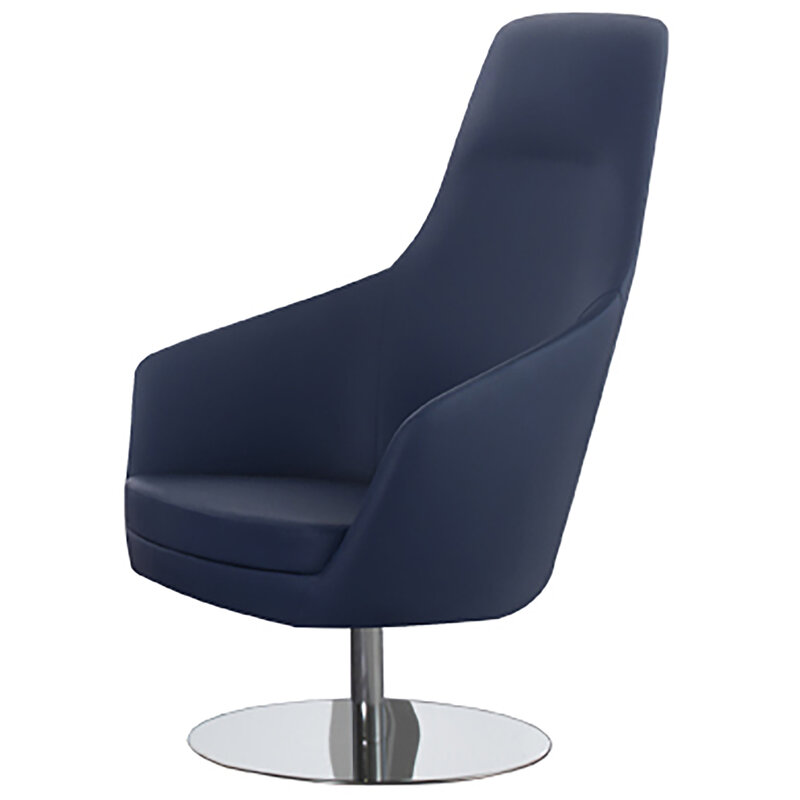 Busetto P280D Poltrona dallo stile moderno con basamento girevole in metallo, disponibile cromato o nero 1