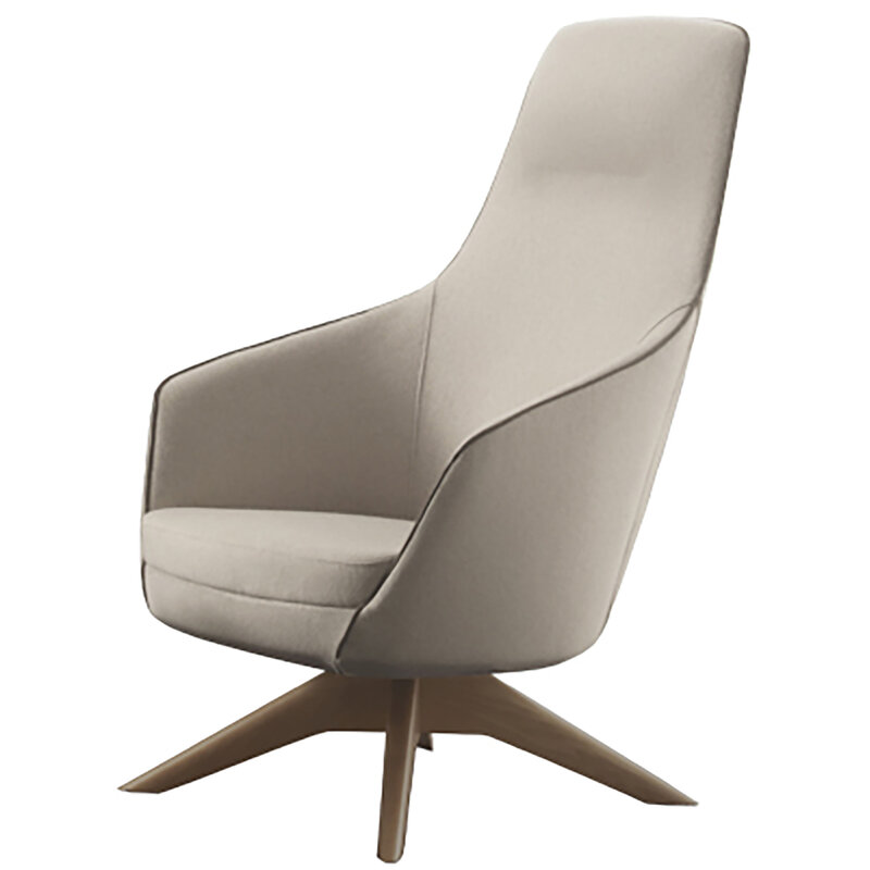 Busetto P280G Modern lounge armchair with ash wood swivel base, available in a choice of finishes 1