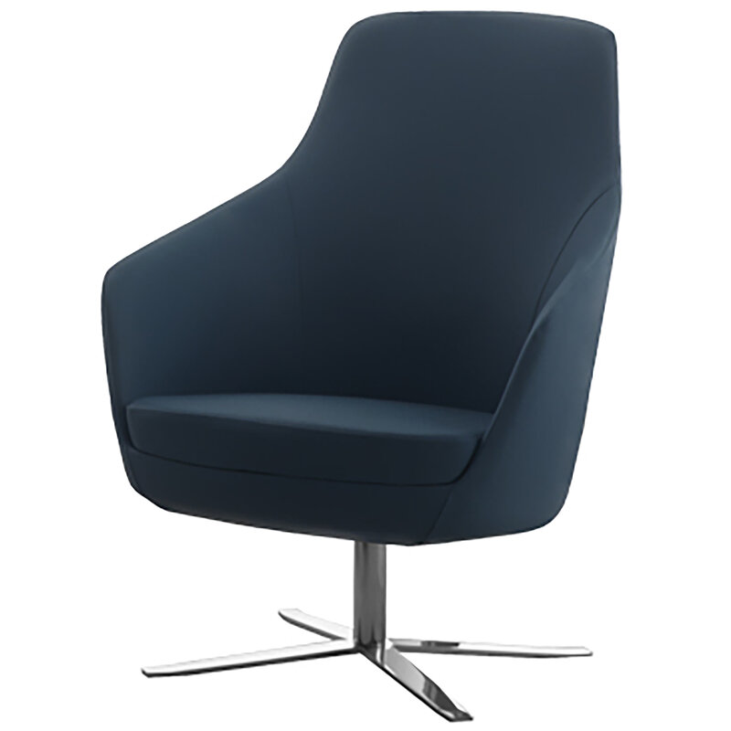 Busetto P280M Modern lounge armchair with metal swivel base, available chromed or black colour 1