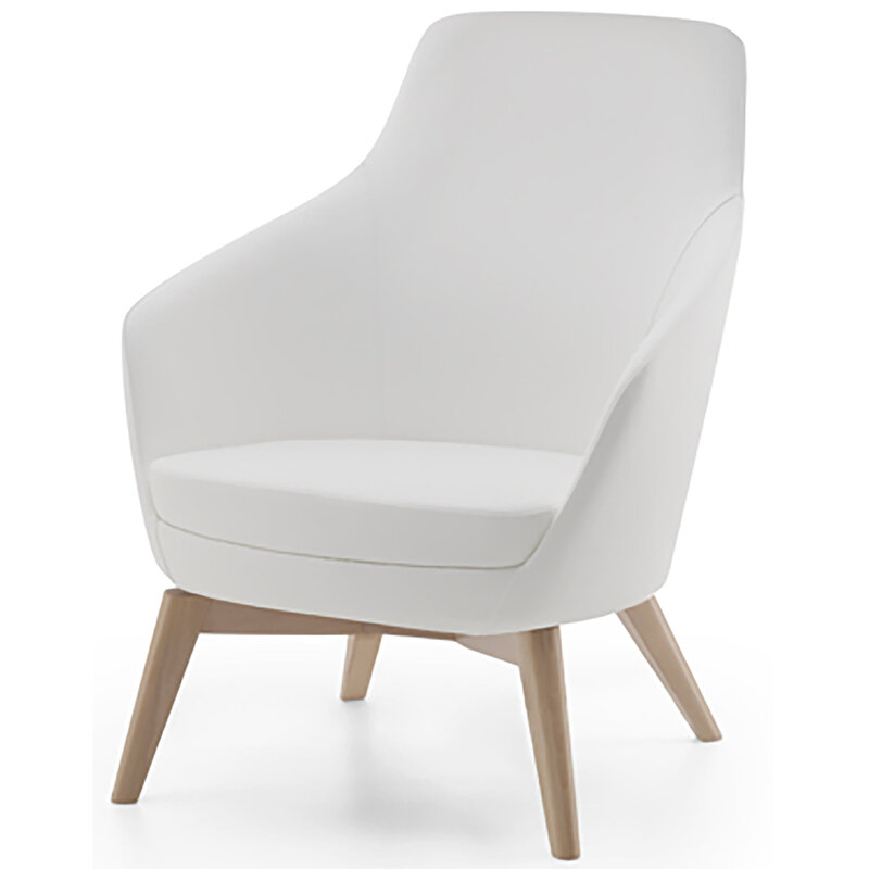 Busetto P280MC Poltrona dallo stile moderno con basamento in massello di faggio, verniciatura personalizzabile in tinte da campionario 1