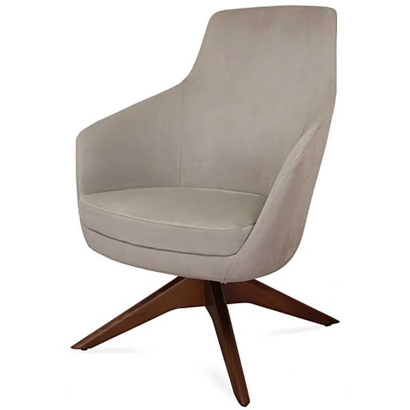 Busetto P280MG Poltrona dallo stile moderno con basamento girevole in massello di frassino, verniciatura personalizzabile in tinte da campionario 1