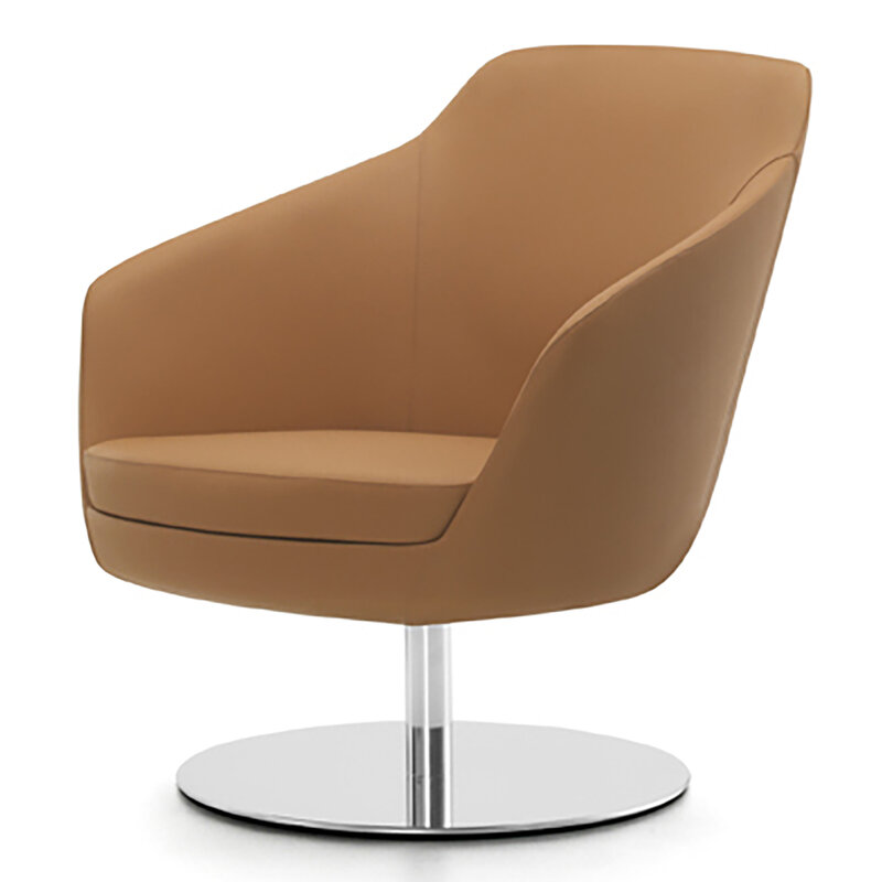 Busetto P280BD Poltrona dallo stile moderno con basamento girevole in metallo, disponibile cromato o nero 1
