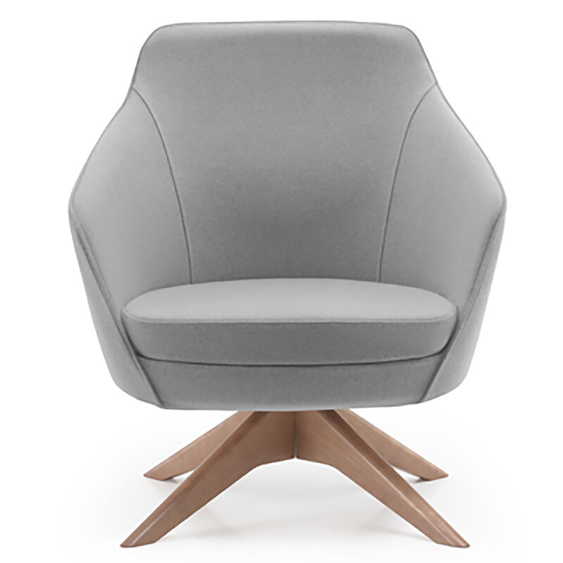 Busetto P280BG Poltrona dallo stile moderno con basamento girevole in massello di frassino, verniciatura personalizzabile in tinte da campionario 1