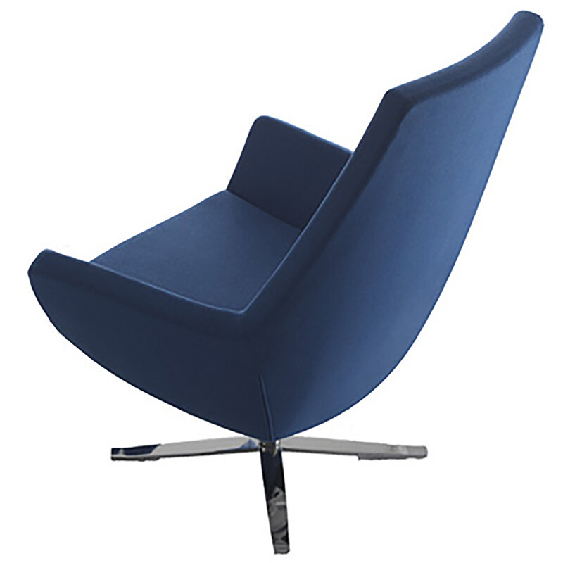 Busetto P281 Poltrona dallo stile moderno con basamento girevole in metallo, disponibile cromato o nero 1