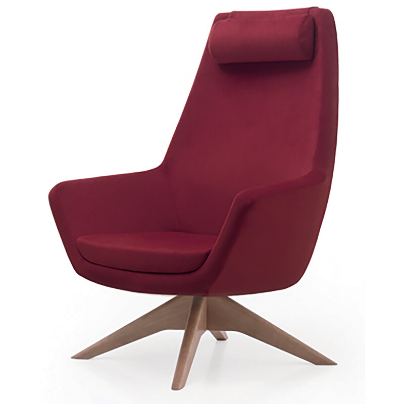 Busetto P281G Poltrona dallo stile moderno con basamento girevole in massello di frassino, verniciatura personalizzabile in tinte da campionario 1