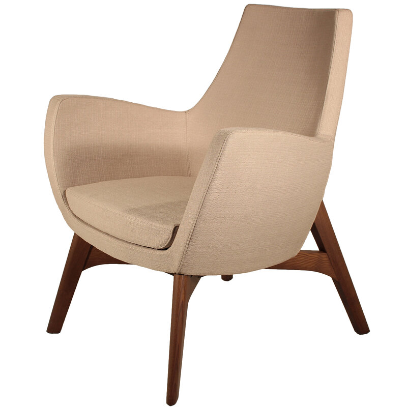 Busetto P282L Poltrona dallo stile moderno con basamento in massello di frassino, verniciatura personalizzabile in tinte da campionario 1