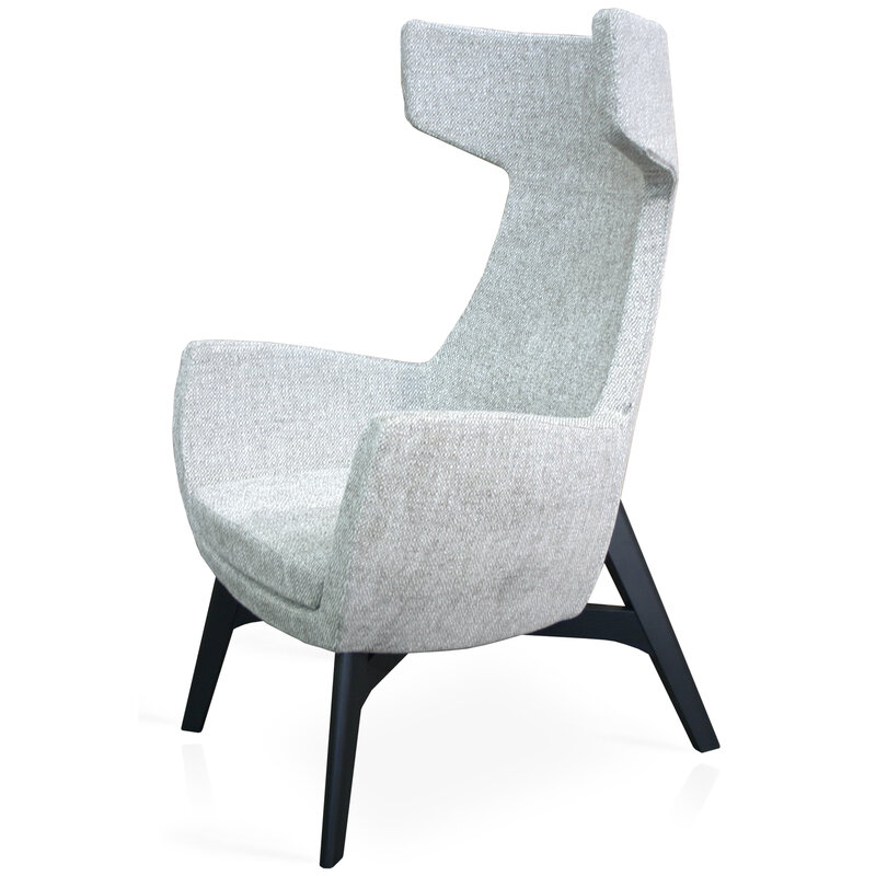 Busetto P283L Poltrona dallo stile moderno con basamento in massello di frassino, verniciatura personalizzabile in tinte da campionario 1