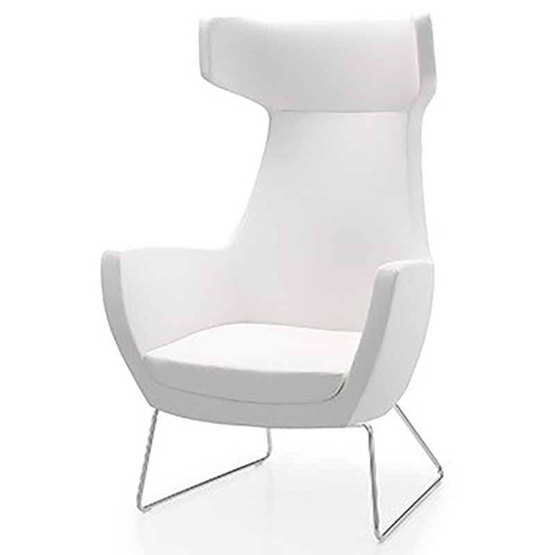 Busetto P283SL Poltrona dallo stile moderno con basamento a slitta in metallo, disponibile cromato o nero 1