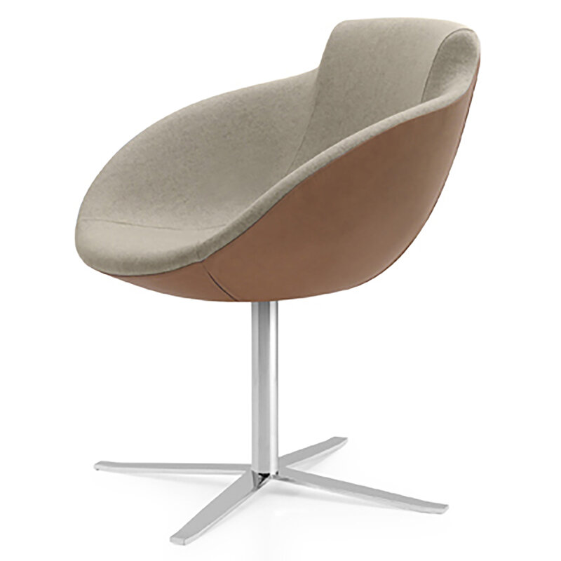 Busetto P266R Poltroncina moderna con basamento in metallo  girevole , disponibile cromato o nero 1