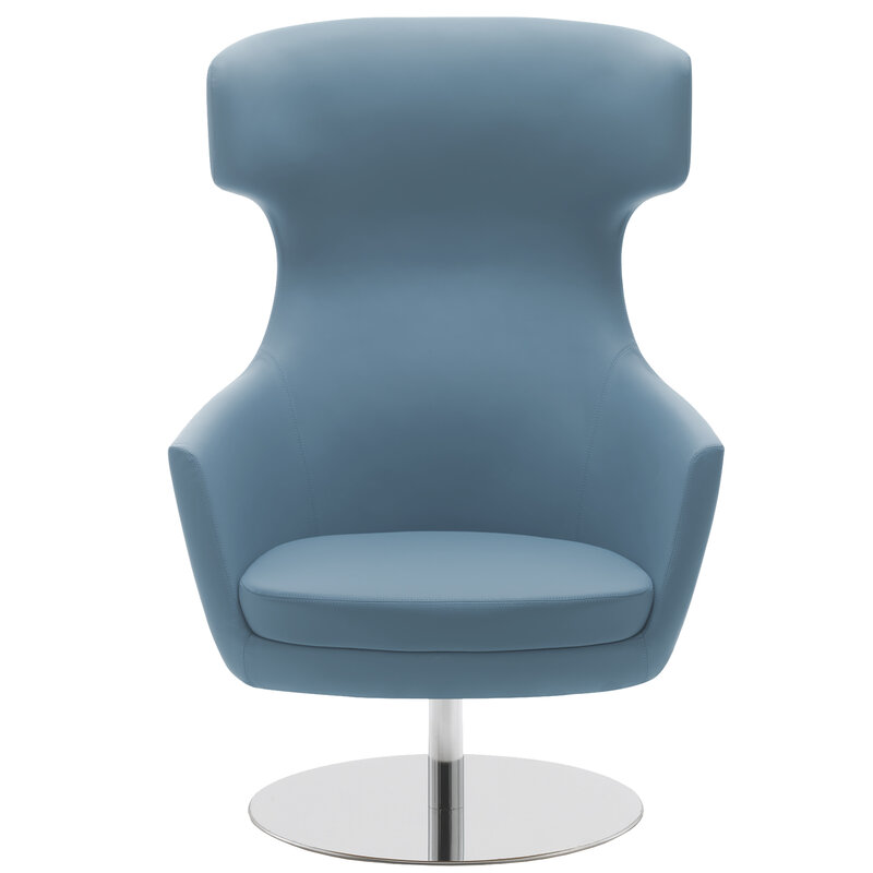 Busetto P278D <p>Poltrona dallo stile moderno con basamento girevole in metallo, disponibile cromato o nero 2