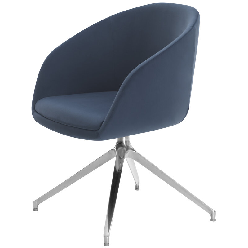 Busetto P260K <p>Poltroncina moderna con base in metallo girevole disponibile in versione cromata o verniciata nera 1